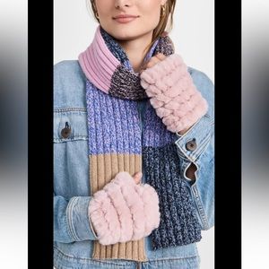 Jocelyn Faux Fur Mandy Mittens Pink